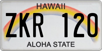 HI license plate ZKR120