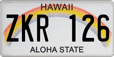 HI license plate ZKR126