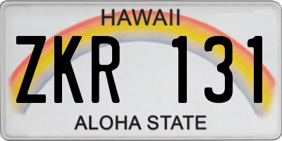 HI license plate ZKR131