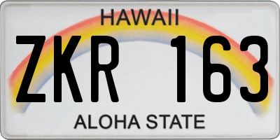 HI license plate ZKR163