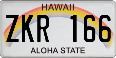HI license plate ZKR166