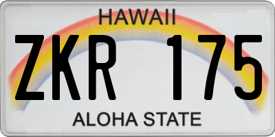 HI license plate ZKR175