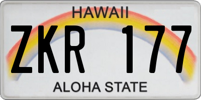 HI license plate ZKR177