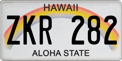 HI license plate ZKR282