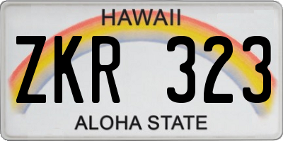 HI license plate ZKR323