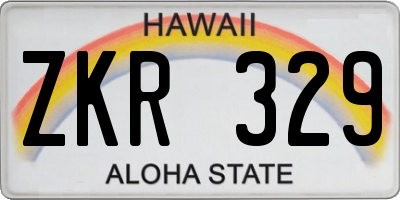 HI license plate ZKR329