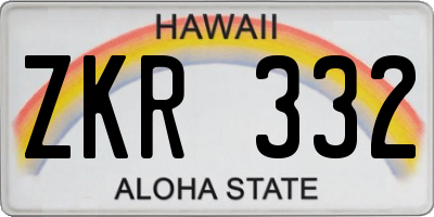 HI license plate ZKR332