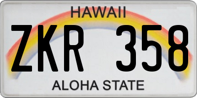 HI license plate ZKR358