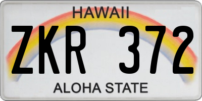 HI license plate ZKR372