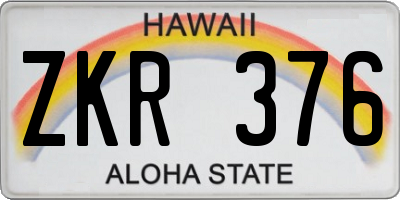 HI license plate ZKR376