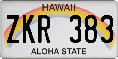 HI license plate ZKR383