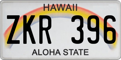 HI license plate ZKR396
