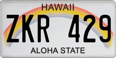 HI license plate ZKR429