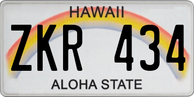 HI license plate ZKR434