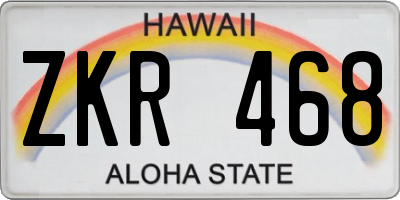 HI license plate ZKR468