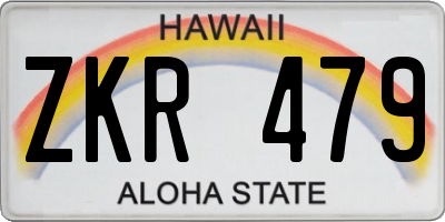 HI license plate ZKR479