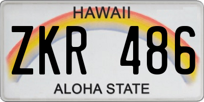 HI license plate ZKR486