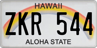 HI license plate ZKR544