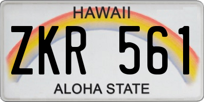 HI license plate ZKR561