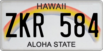 HI license plate ZKR584