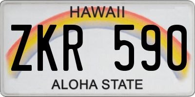 HI license plate ZKR590