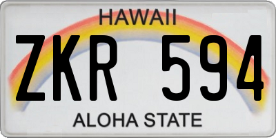 HI license plate ZKR594