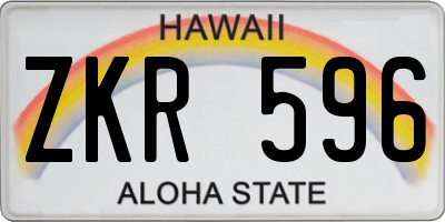 HI license plate ZKR596