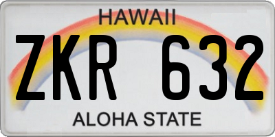 HI license plate ZKR632