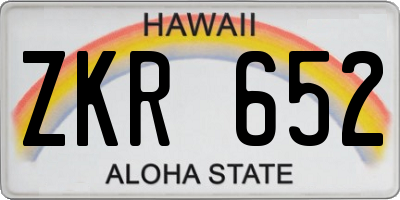 HI license plate ZKR652