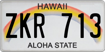 HI license plate ZKR713