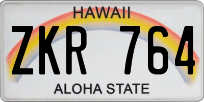 HI license plate ZKR764
