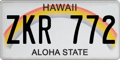 HI license plate ZKR772