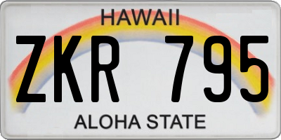 HI license plate ZKR795