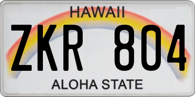 HI license plate ZKR804