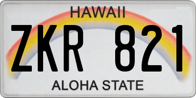HI license plate ZKR821