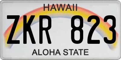 HI license plate ZKR823
