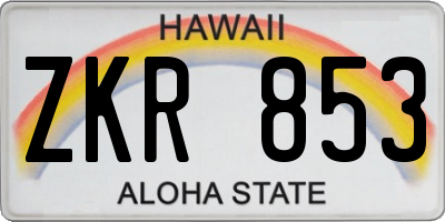 HI license plate ZKR853
