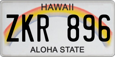 HI license plate ZKR896