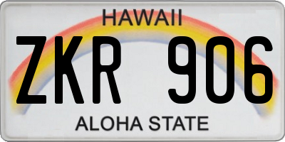 HI license plate ZKR906