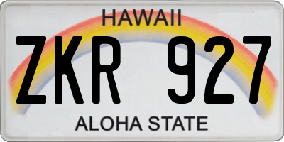 HI license plate ZKR927