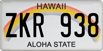 HI license plate ZKR938