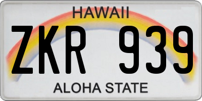 HI license plate ZKR939