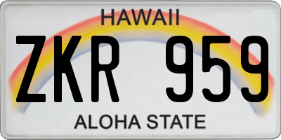 HI license plate ZKR959