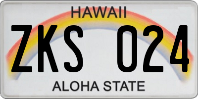 HI license plate ZKS024