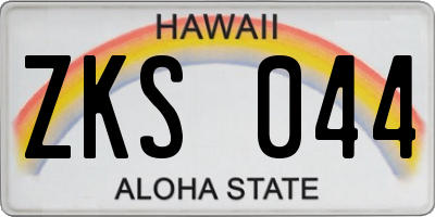 HI license plate ZKS044
