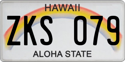 HI license plate ZKS079