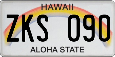 HI license plate ZKS090