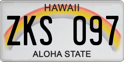 HI license plate ZKS097