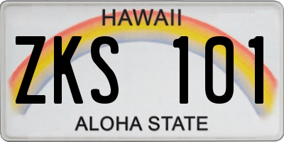 HI license plate ZKS101