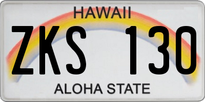 HI license plate ZKS130